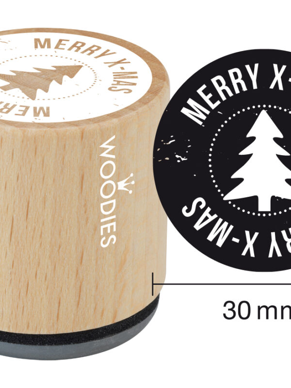 Woodies wooden stamp 30mm – Merry X-mas