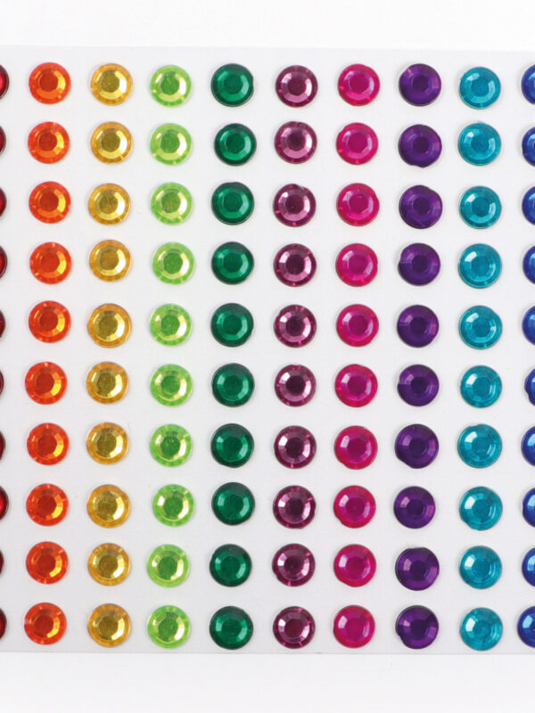 Sheet of rhinestones 5 mm – Bright colours (100 pcs)