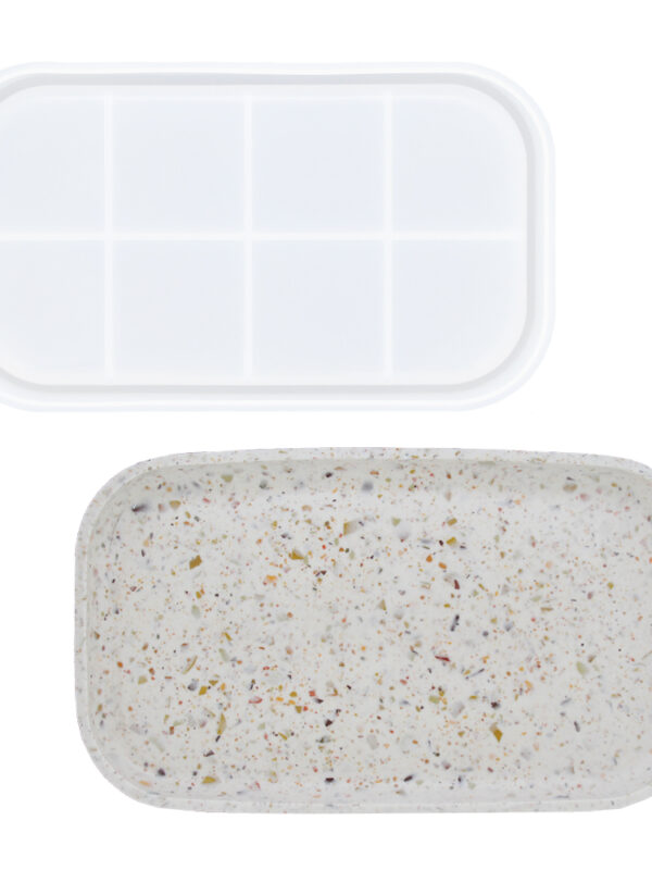 Silicone mould rounded rectangular tray