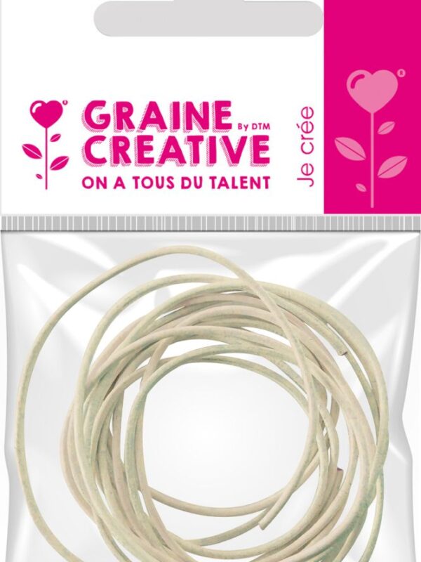 2 faux leather cords ecru – 1m (Ø 1.5mm)
