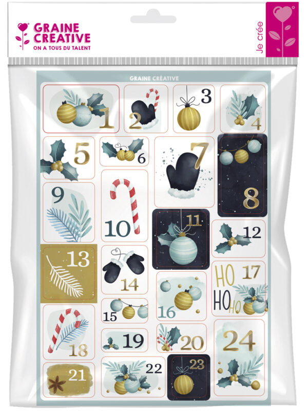 Autocollants 210 mm x 297 mm – Chic Advent (24 pièces)