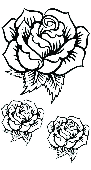 Hot-fix transfer mini 90mm x 145mm black – Roses