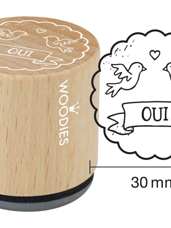 Woodies wooden stamp 30mm – Yes