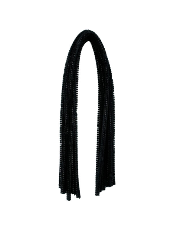 Chenille 8 mm x 500 mm - Black (10 pcs) ZKK