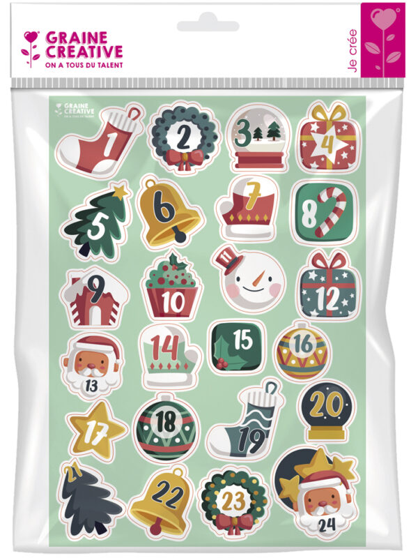 Autocollants 210 mm x 297 mm – Joyeux Noël (24 pièces)