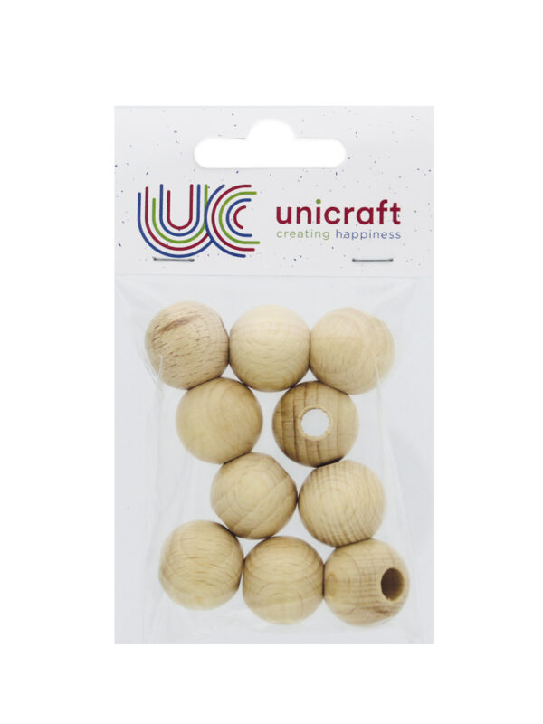 Macramé-kraal Ø 20 mm met gaatje – Naturel (10 stuks)