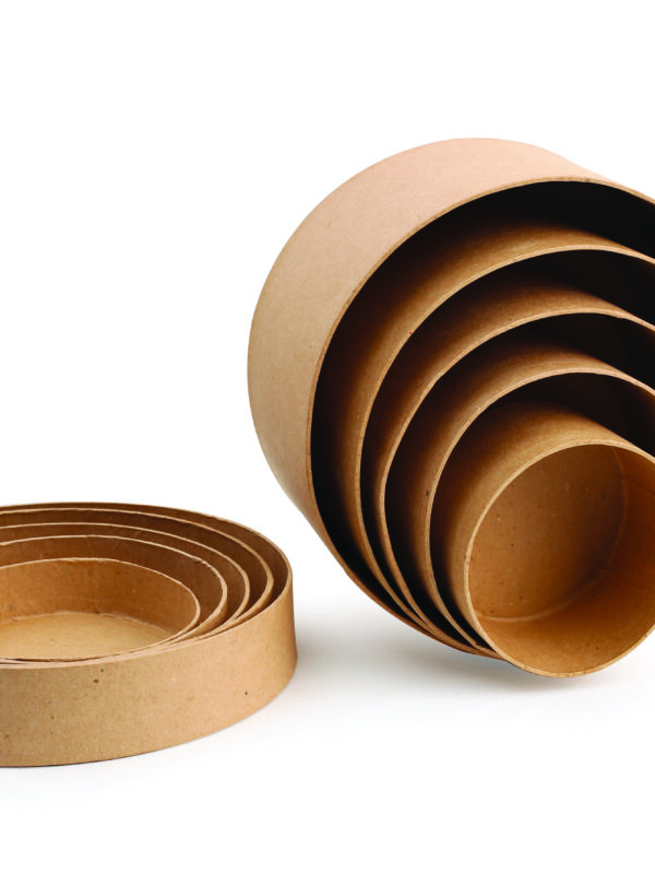 Set van 5 ronde dozen met een diameter van 105 /