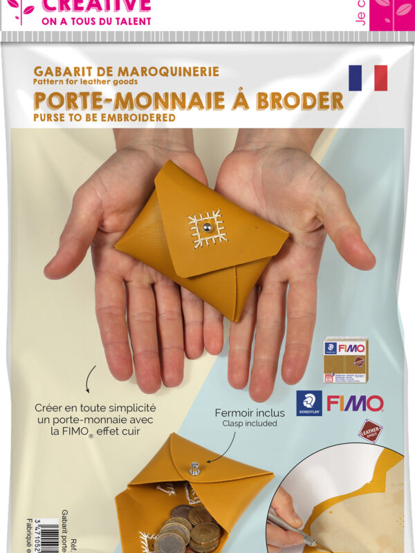 Fimo leather effect pattern – Wallet 10cm x 7cm