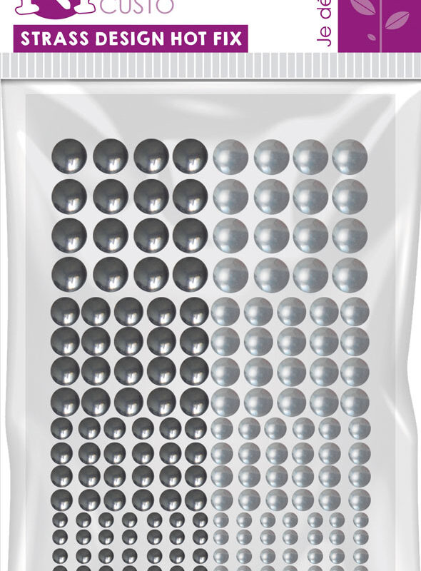 Metal round 3/4/5/6mm heat-adhesive duo silver (176 pcs)