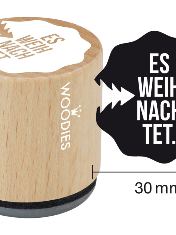 Houten stempel Woodies 30mm - Es weihnachtet