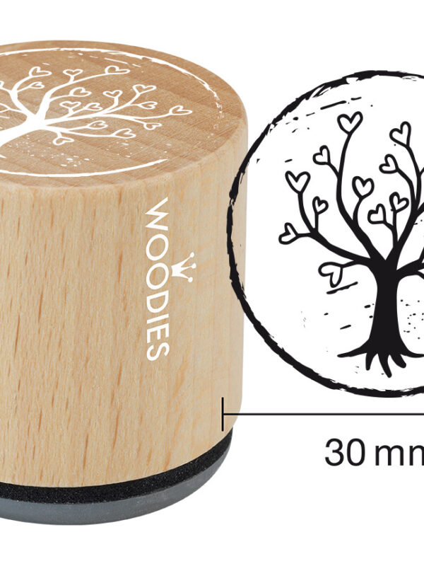 Houten stempel Woodies 30mm - Hartenboom