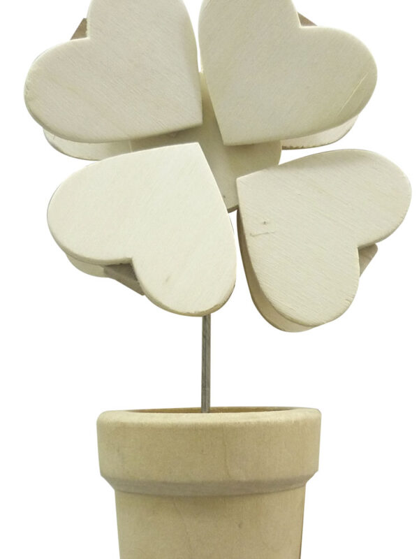 Holz-Memo-Halter 140 mm – Blume mit 4 Blütenblättern