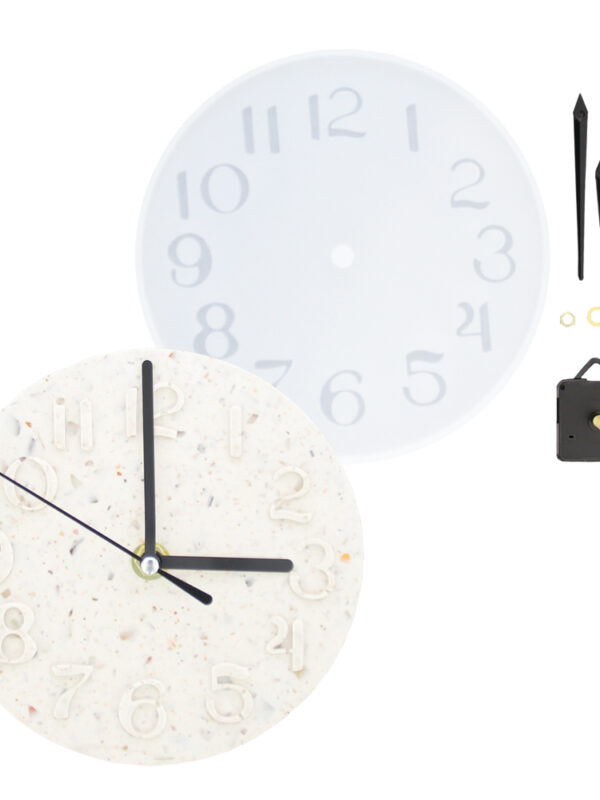 Silicone mould wall clock (with mechanism)