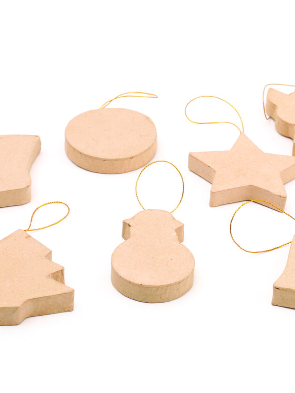 Cardboard Christmas figures 80 mm (10 pcs)