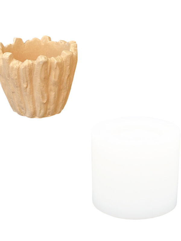 Moule en silicone pour pot de fleurs en écorce