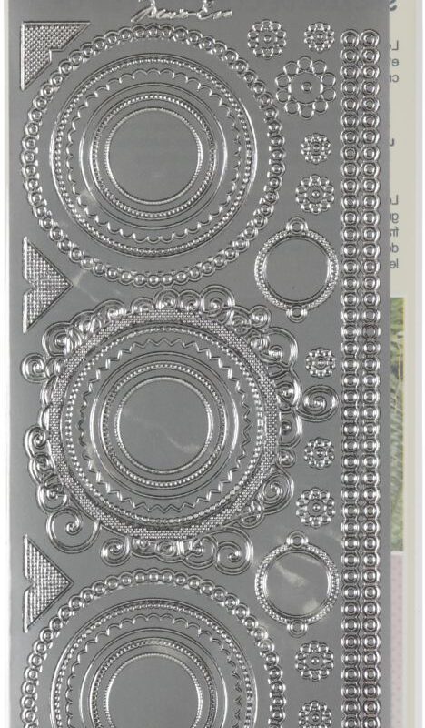 Afneembare stickers kanten cirkels zilver 105 x 232 mm