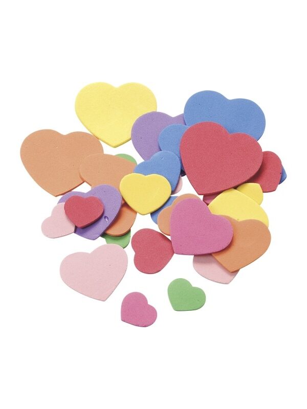 CreaSoft foam rubber hearts (180 pcs)