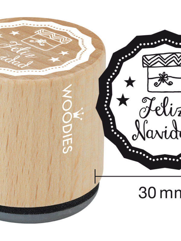 Woodies wooden stamp 30mm – Merry Christmas
