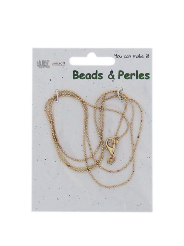 Ball chain necklace small beads 70cm gold