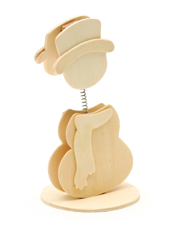 Wooden memo holder 120 mm - Snowman