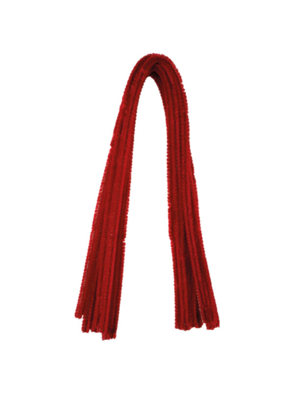 Chenille 8 mm x 50 cm P/10 red