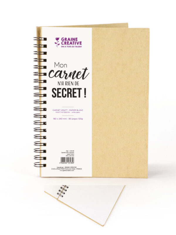 Kraft notebook 180 mm x 240 mm – White paper
