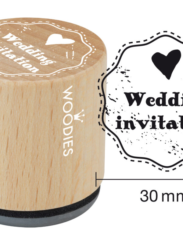 Woodies wooden stamp 30mm – Wedding invitation