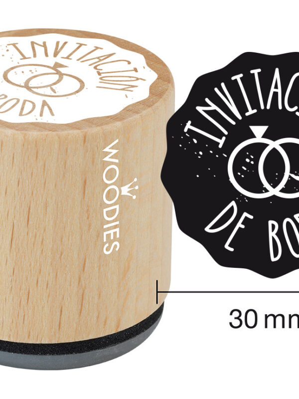 Woodies wooden stamp 30mm – Wedding invitation 2
