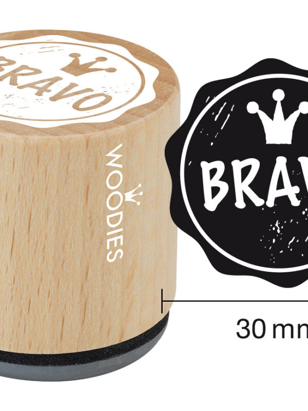 Woodies wooden stamp 30mm – Bravo