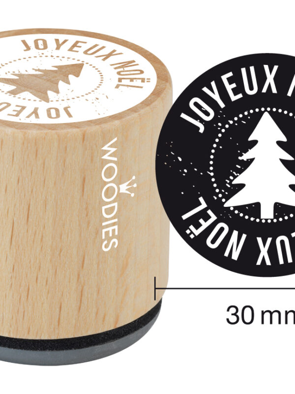Woodies Holzstempel 30 mm – Frohe Weihnachten Baum