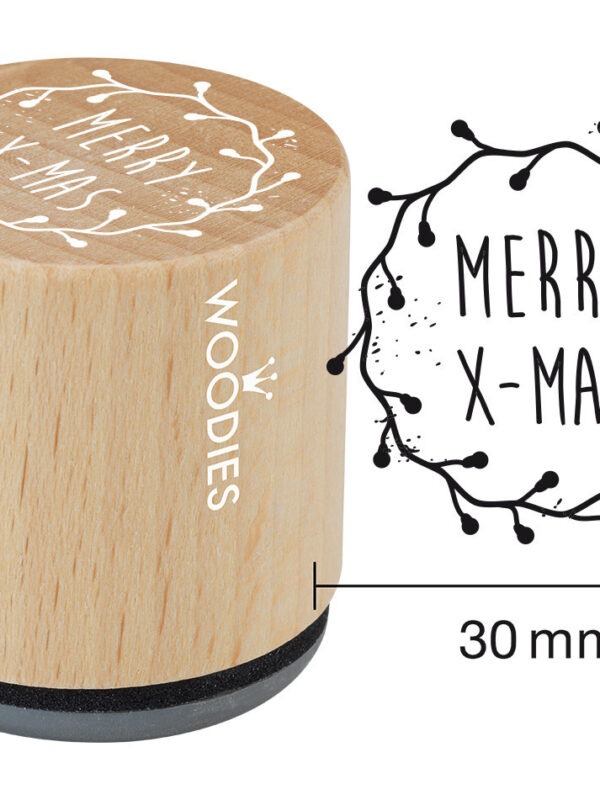 Woodies wooden stamp 30mm – Merry X-mas 2