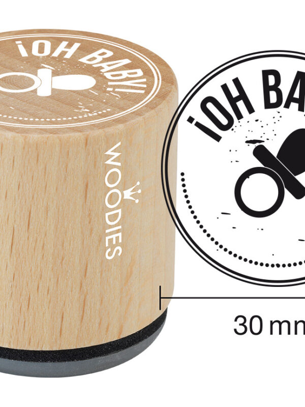 Woodies wooden stamp 30mm – Oh baby!