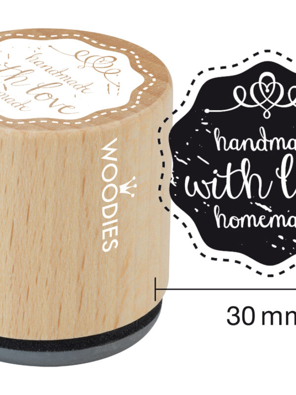 Woodies wooden stamp 30mm – Handmade with love homemade