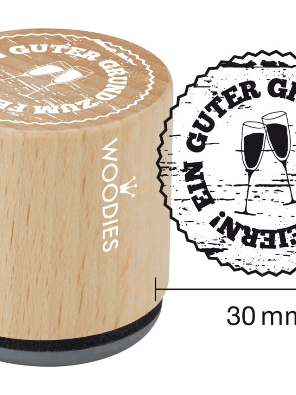 Houten stempel Woodies 30mm - Guter Grund zum Feiern 2