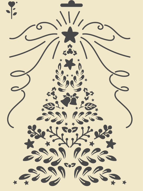 Stencil 210mm x 297mm – Flower Christmas tree