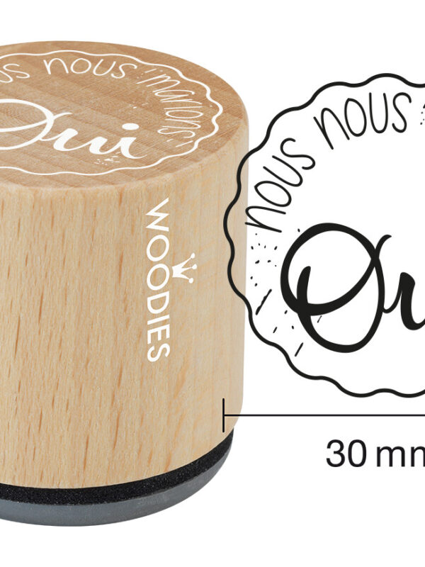 Woodies wooden stamp 30mm – We are getting married / Yes