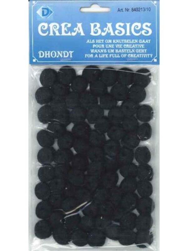 Pompon 13 mm 80 pcs black