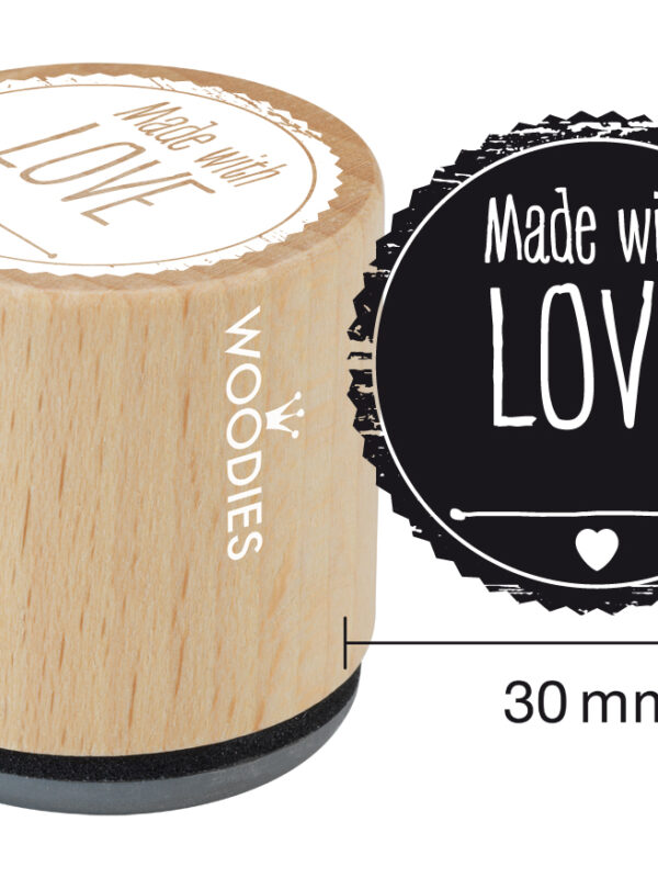 Woodies wooden stamp 30mm – Made with love
