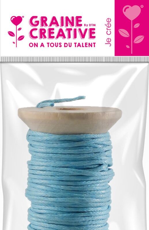 Waxed cotton thread sky blue 5m limited stock