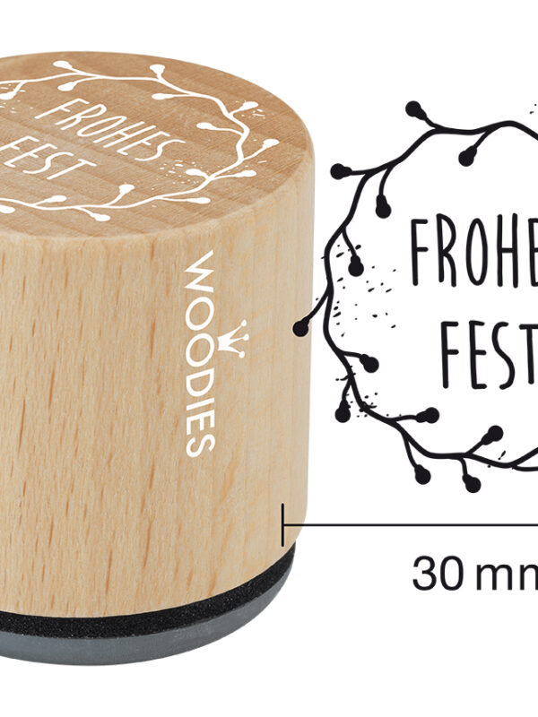 Houten stempel Woodies 30mm - Frohes Fest