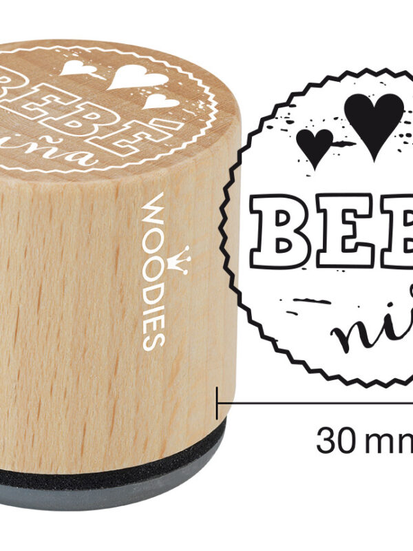 Woodies wooden stamp 30mm – Baby girl