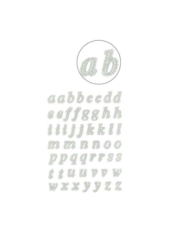 3D-kantstickers – Klein lettertype