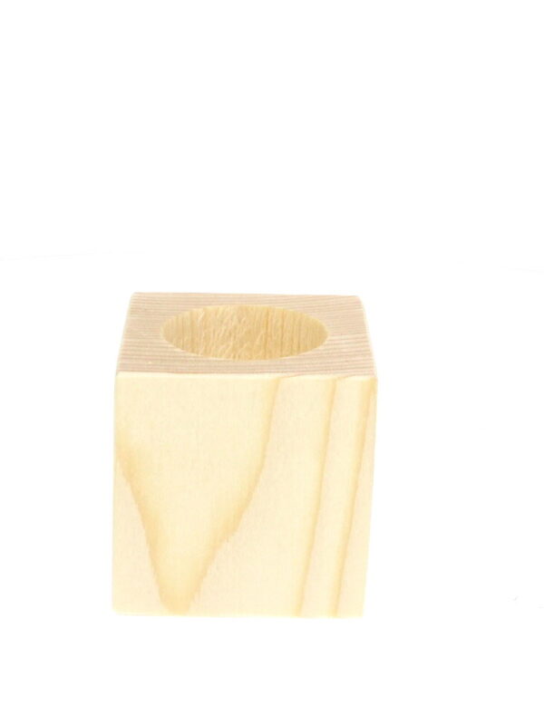 Wooden cube candle holder 6 x 6 x 6 cm (without candle)