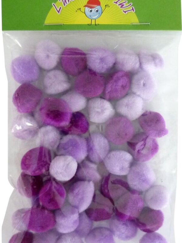 45 pompons Ø 15 mauve gradient acrylic