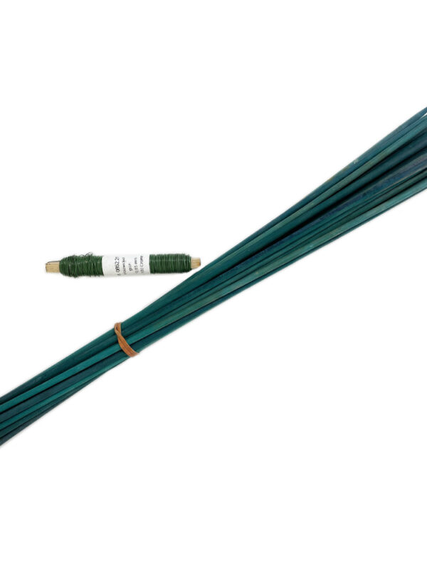 20 green flower sticks 50cm x 4.5mm + floral wire 100g