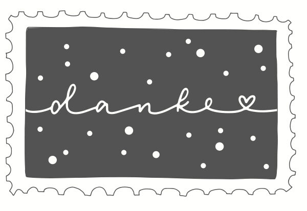 Wooden stamp May & Berry 35mm x 55mm - Thank you