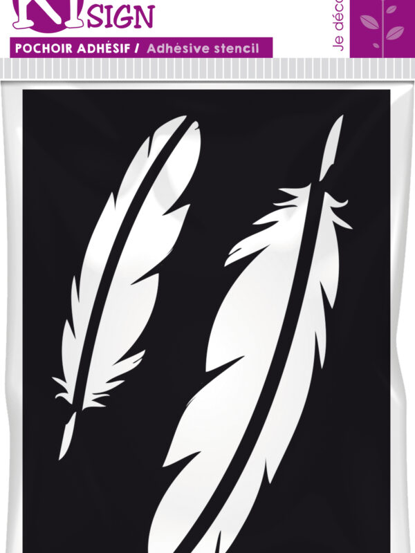 Self-adhesive stencil 70mm x 100mm – Feathers