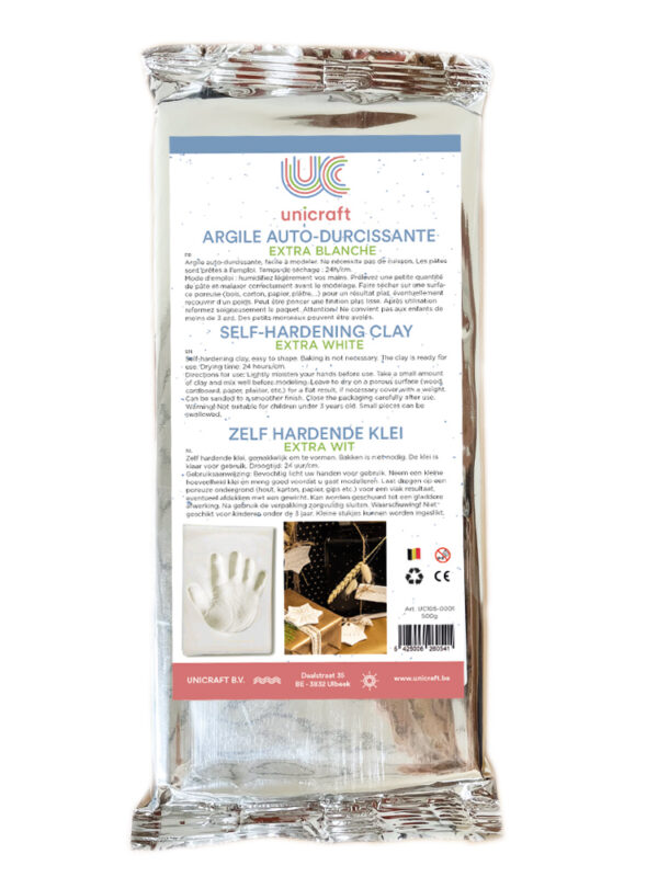 Unicraft self-hardening clay 500g – Extra white
