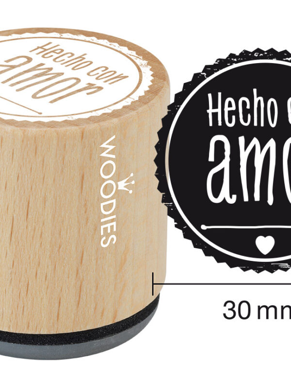 Woodies wooden stamp 30mm – Made with love