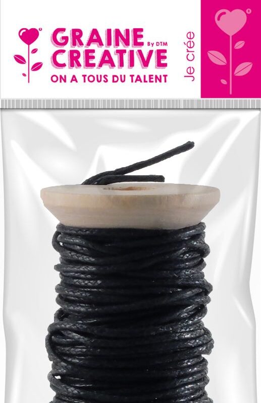 Waxed cotton thread black 5m